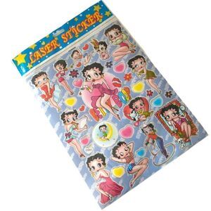 Vintage Betty Boop‎ Laser Stickers New Old Stock About 25-30 Sealed 80s To 90s.
